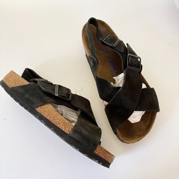 Tulum Soft Footbed Suede Nubuck in Color Black | BIRKENSTOCK US Birkenstock, Tulum Suede Sandal - Black_39